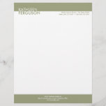 Two tone green block border professional business letterhead<br><div class="desc">Make a memorable impression with these contemporary color block letterhead. This fully customizable business stationery is perfect for consulting or service businesses that need to project a polish yet dynamic image. Your name is set boldly in a two tone design that command attention. Important contact info is set on the...</div>