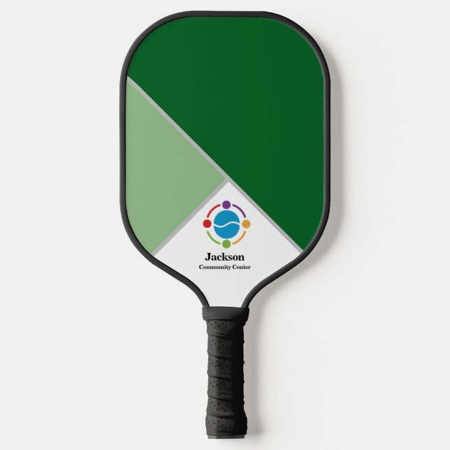 Two Tone Green Community Center or Business Pickleball Paddle (Front)