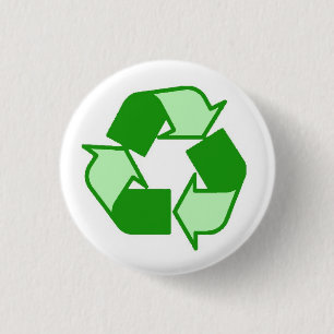 Two Tone Green on White Recycle button