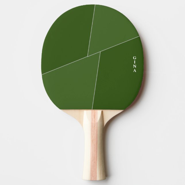 Two Tone Green Ping Pong Paddle Personalized (Front)