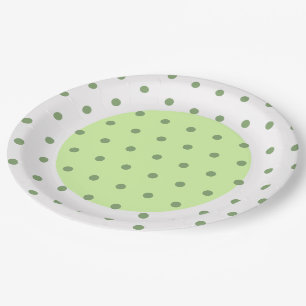 Two Tone Green Polka Dots  Paper Plates
