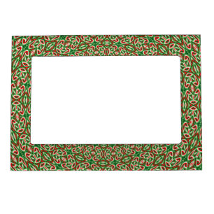 Two Tone Green With Red and White Kaleidoscope Magnetic Frame