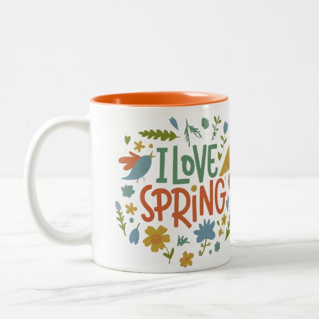 Two-Tone I Love Spring Coffee Mug (Left)
