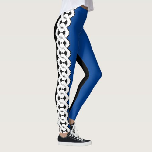 Two Tone Japanese Chain Pattern Leggings