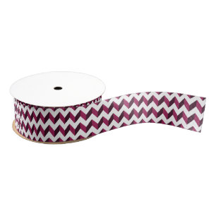 Two-Tone Magenta Chevron Grosgrain Ribbon