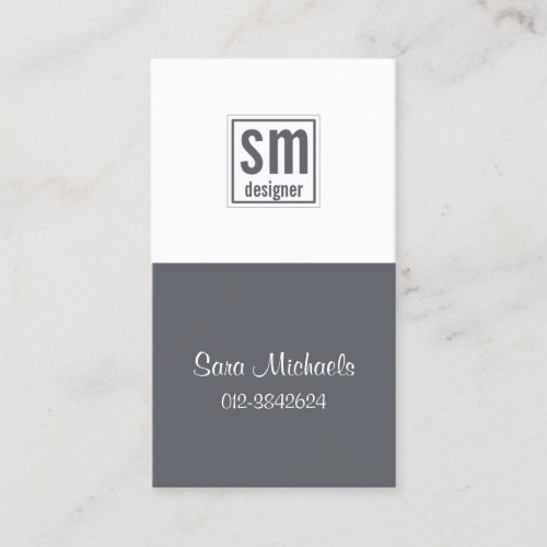 Two Tone Monogram Business Card