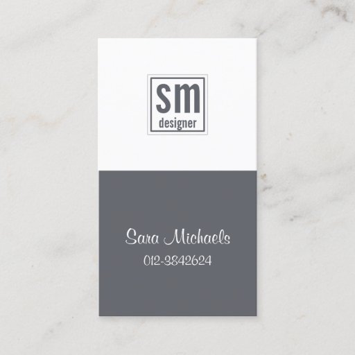 Customizable Two Tone Monogram Business Card