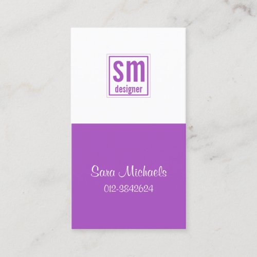 Two Tone Monogram Business Card