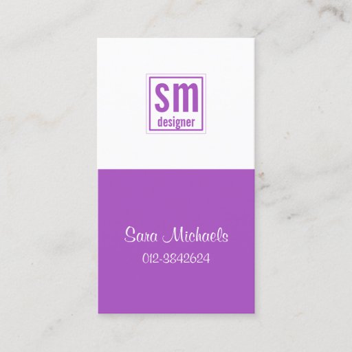 Customizable Two Tone Monogram Business Card