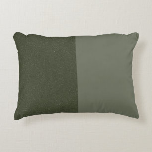 Two-Tone Moss Green Accent Pillow – Customizable