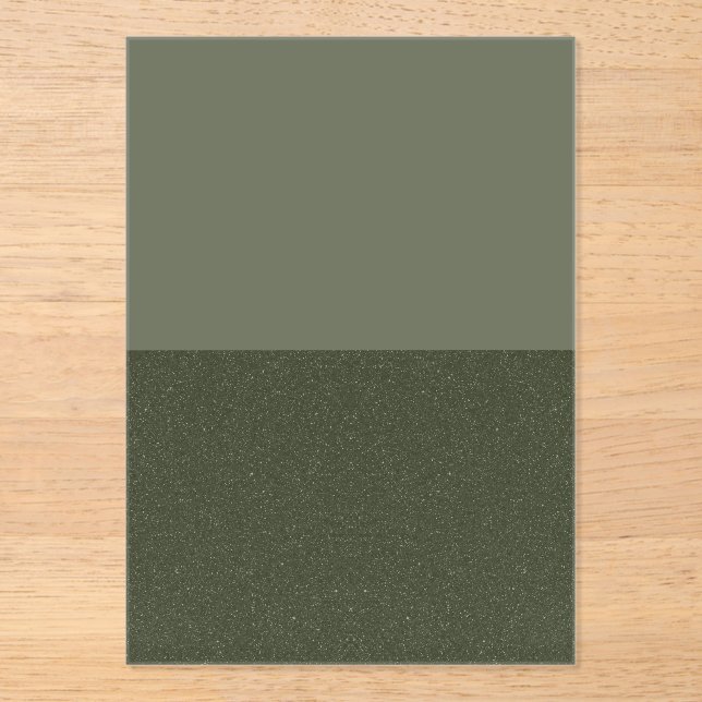 Two-Tone Moss Green Acrylic Invite – Customizable Invitations (Front)