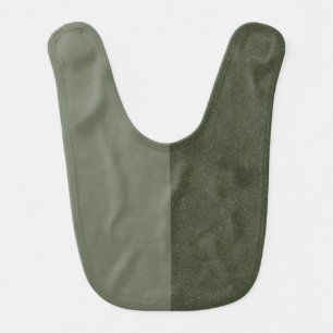 Two-Tone Moss Green Baby Bib – Custom Text Option