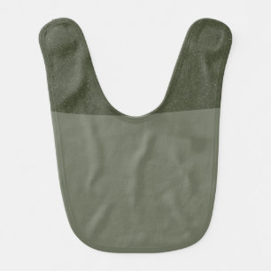 Two-Tone Moss Green Baby Bib – Customizable
