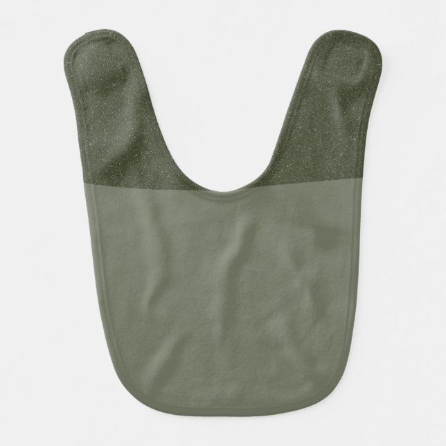 Two-Tone Moss Green Baby Bib – Customizable (Front)