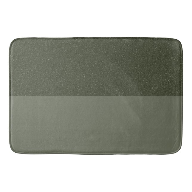 Two-Tone Moss Green Bath Mat – Customizable (Front)