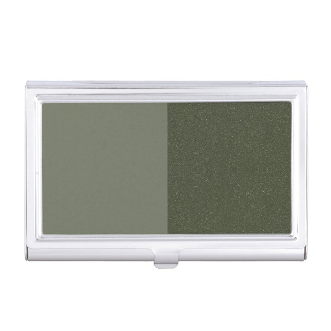 Two-Tone Moss Green Business Card – Customizable Business Card Case (Front)