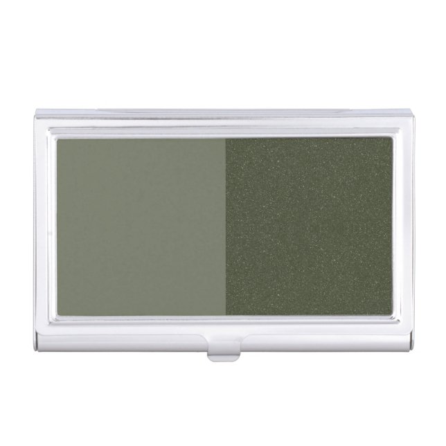 Two-Tone Moss Green Business Card – Customizable Case (Front)