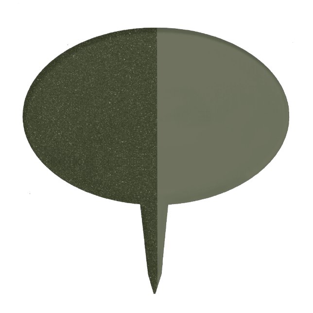 Two-Tone Moss Green Cake Pick Topper – Customize (Front)