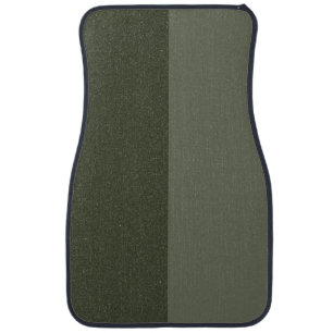 Two-Tone Moss Green Car Floor Mats – Customizable