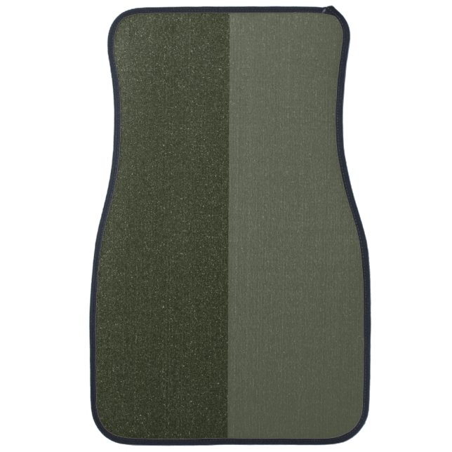 Two-Tone Moss Green Car Floor Mats – Customizable (Front)