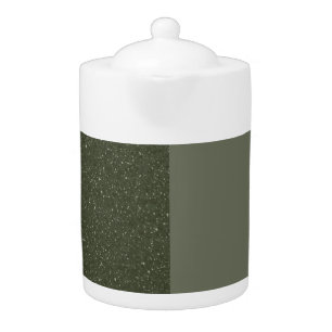 Two-Tone Moss Green Ceramic Teapot – Customizable