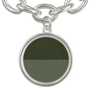 Two-Tone Moss Green Charm Bracelet – Customizable