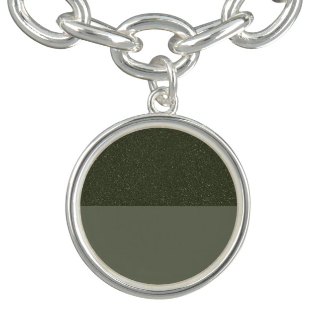 Two-Tone Moss Green Charm Bracelet – Customizable (Design)