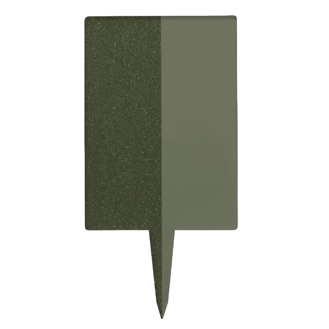 Two-Tone Moss Green Custom Cake Topper Pick (Front)