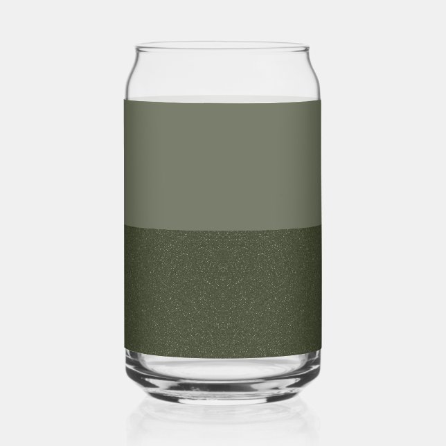 Two-Tone Moss Green Custom Drinkware Glass Can (Front)