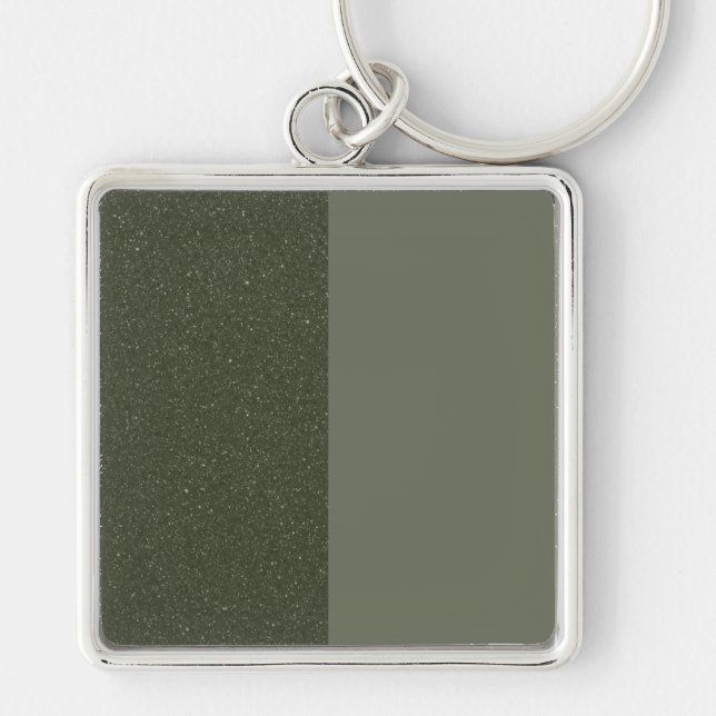 Two-Tone Moss Green Custom Keychain (Front)
