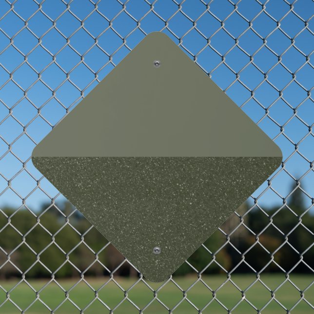 Two-Tone Moss Green Custom Metal Sign (In Situ(Fence))