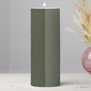 Two-Tone Moss Green Custom Pillar Candle
