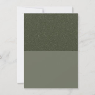 Two-Tone Moss Green Flat Announcement Card Custom