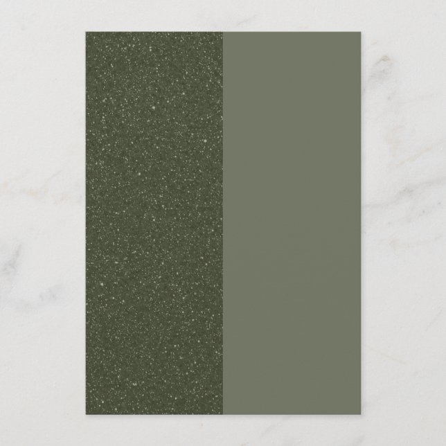 Two-Tone Moss Green Flat Menu Card – Customizable (Front)
