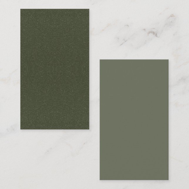 Two-Tone Moss Green Flat Note Card – Customizable (Front/Back)