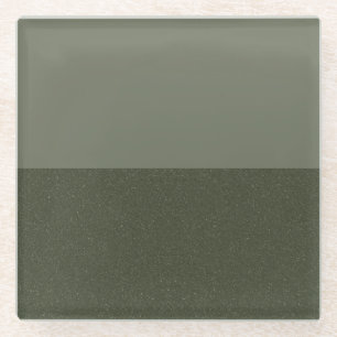 Two-Tone Moss Green Glass Coaster – Customizable