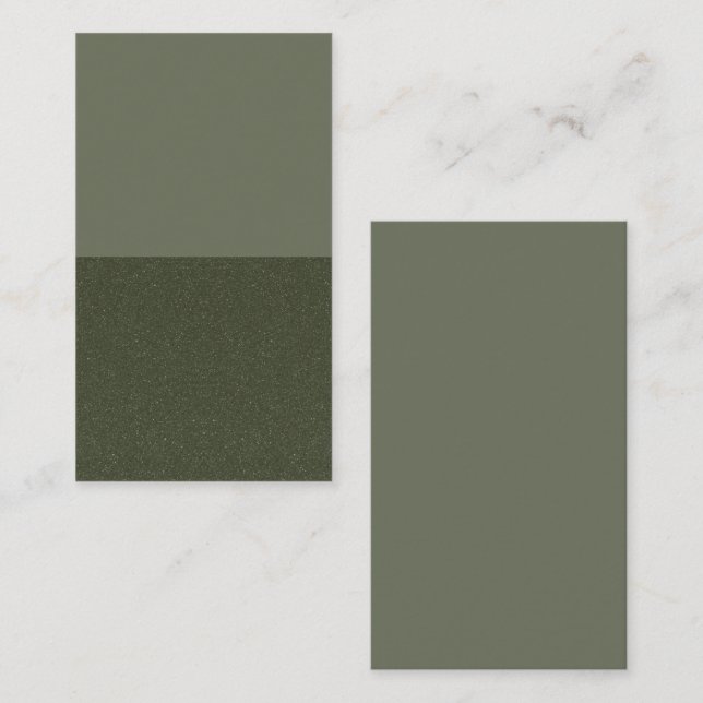Two-Tone Moss Green Glitter Referral Card - Custom (Front/Back)