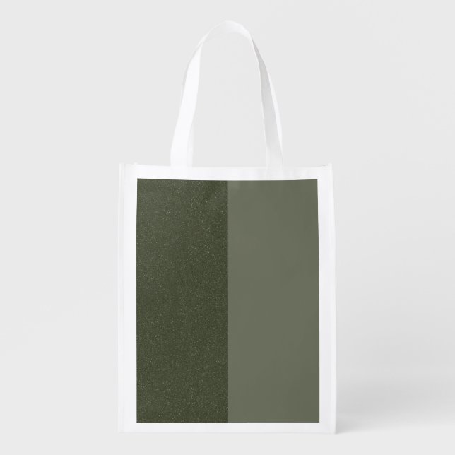 Two-Tone Moss Green Grocery Tote – Customizable (Front)