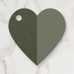 Two-Tone Moss Green Heart Favor Tags – Customize