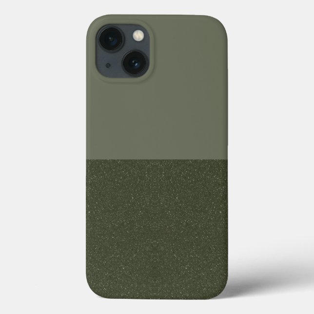 Two-Tone Moss Green iPhone 13 Case – Customizable (Back)