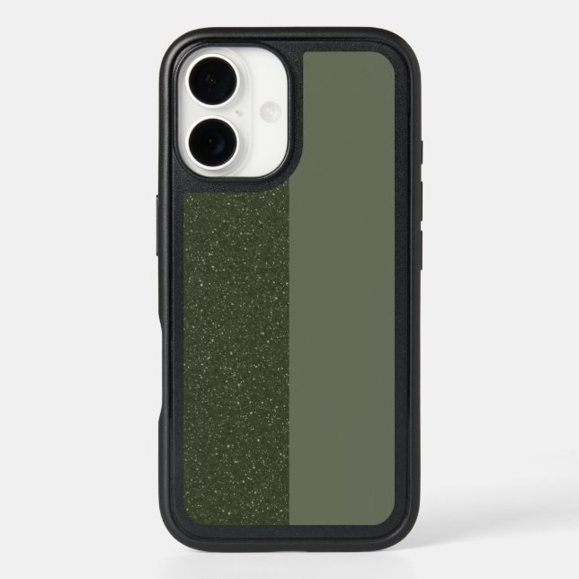 Two-Tone Moss Green iPhone 16 Case – Customizable (Back)