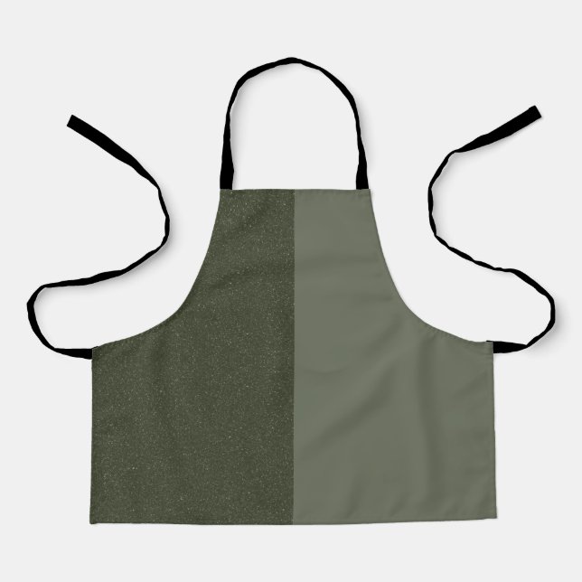 Two-Tone Moss Green Kids Apron – Customizable (Front)