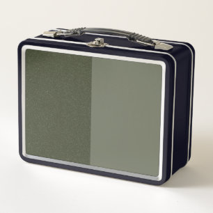 Two-Tone Moss Green Metal Lunchbox – Customizable