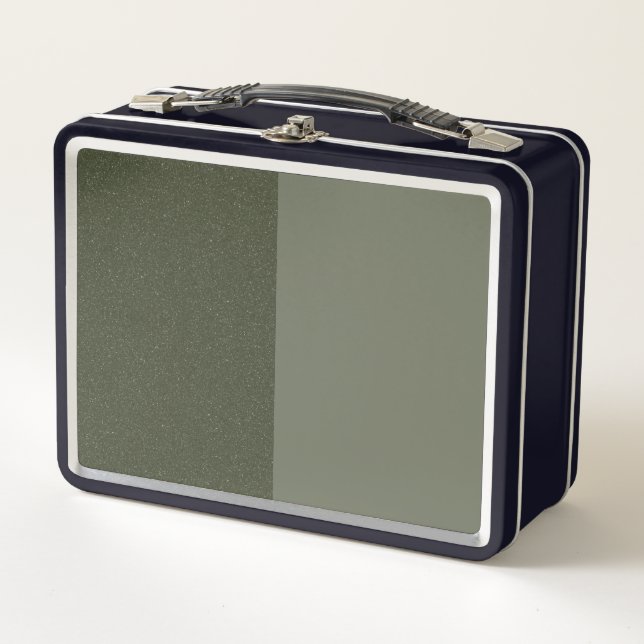 Two-Tone Moss Green Metal Lunchbox – Customizable (Front)