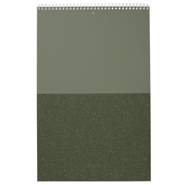 Two-Tone Moss Green Minimalist Calendar - Custom (Cover)