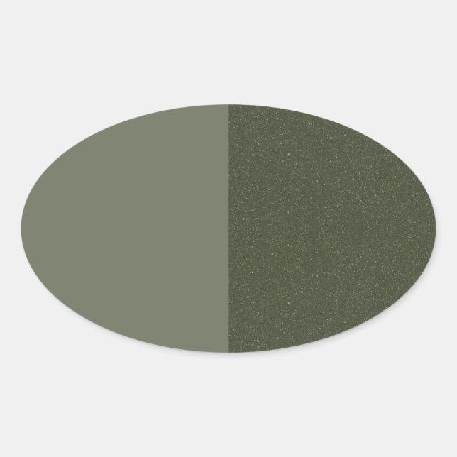 Two-Tone Moss Green Oval Sticker – Customizable (Front)