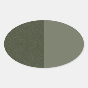 Two-Tone Moss Green Oval Sticker – Customizable