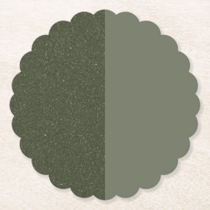 Two-Tone Moss Green Paper Coaster – Customizable