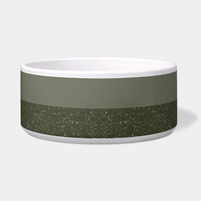 Two-Tone Moss Green Pet Bowl – Customizable (Front)