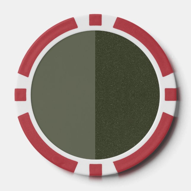 Two-Tone Moss Green Poker Chip – Customizable (Front)